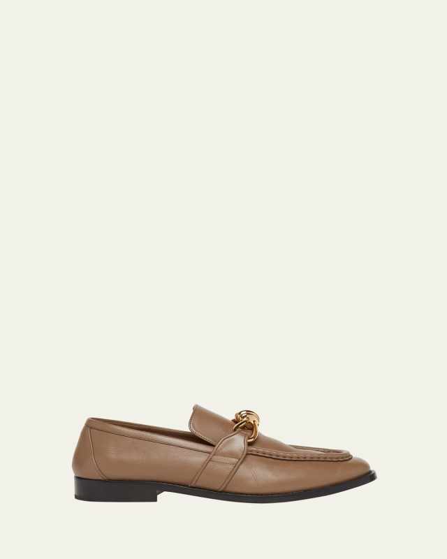 Astaire Metal-Knot Leather Loafers